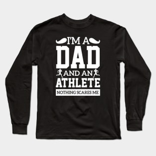 sarcastic i'm a dad and an athlete professional cool workout fun Powerful Long Sleeve T-Shirt